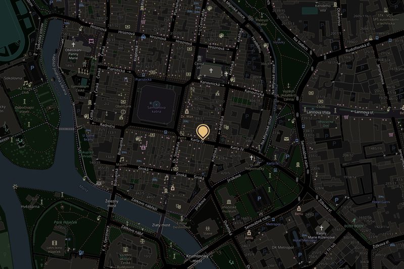 Mapa: Mango bar, Karla IV. 3, České Budějovice, u náměstí Přemysla Otakara II.